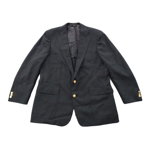 Men's Vintage John Weitz Collection 2-Button Black Blazer Jacket Sport Coat - Picture 1 of 12